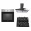Pachet cuptor electric incorporabil 70L inox + plita gaz incorporabila + hota inox 63 cm