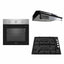 Pachet cuptor electric incorporabil 70L inox + plita gaz + hota perete 2 motoare inox