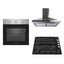 Pachet cuptor electric incorporabil 70L inox + plita gaz incorporabila + hota inox 63 cm