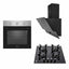Pachet cuptor electric incorporabil 70L inox + plita gaz sticla securizata + hota incorporabila 60 c