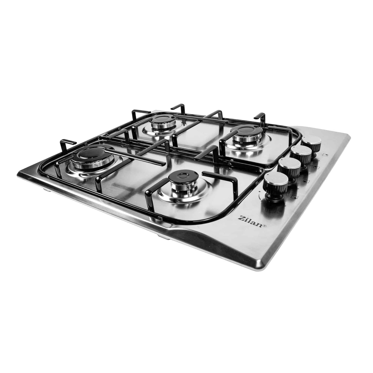 Pachet cuptor electric incorporabil 51L, plita inox gaz natural/butelie, hota telescopica 2 motoare