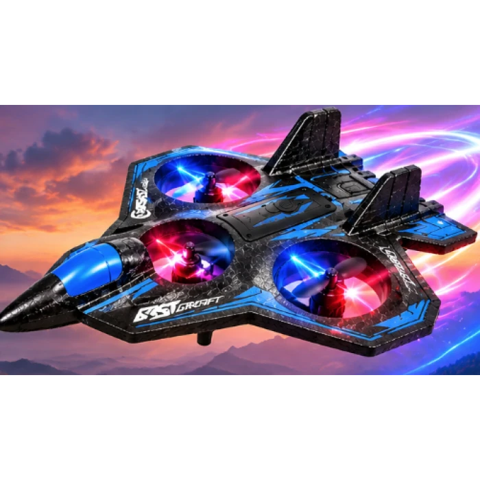 Avion RC J2 Aircraft Fighter, 2,4 GHz, cu patru elice – imagine 2