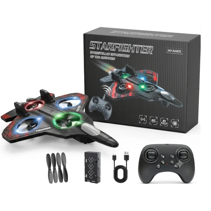 Avion RC Starfighter, cu telecomandă și lumini LED – imagine 4