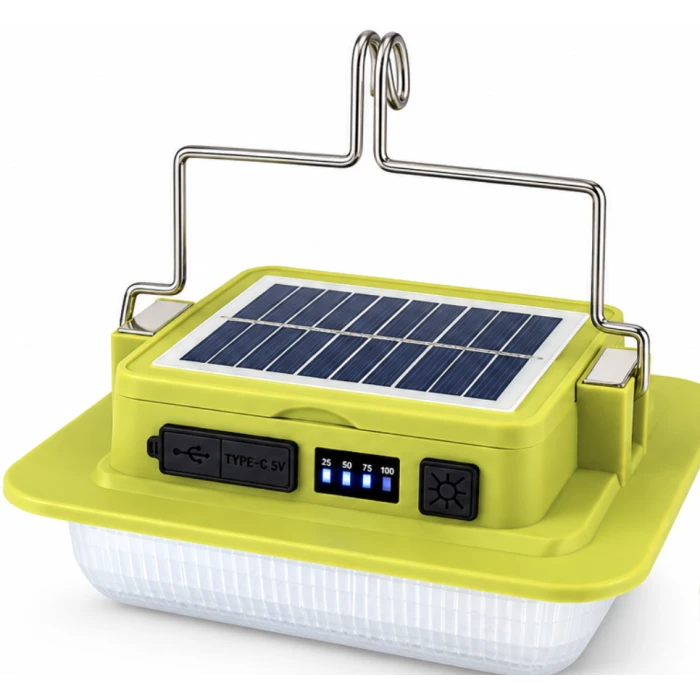 Lampă LED de camping LS-229L, cu încărcare solară și mâner – imagine 1