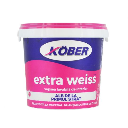 Vopsea lavabila interior extra alba, 8.5L, acoperire buna si uscare rapida