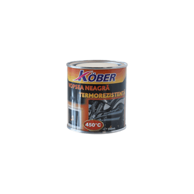 Vopsea termorezistenta neagra 0.2L, rezista pana la 450°C, pentru suprafete metalice