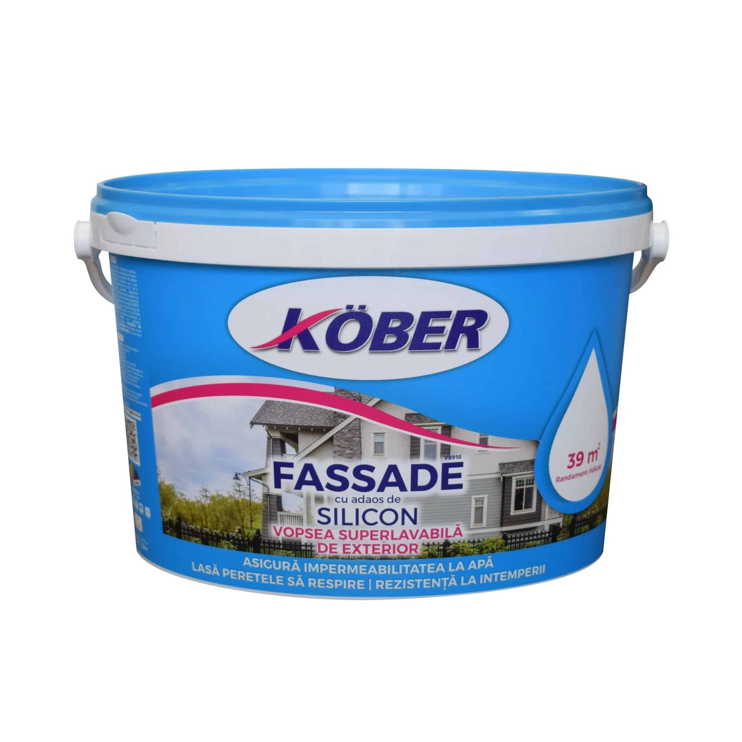 Vopsea lavabila pentru exterior, fassade silicon, alba mata, 3L