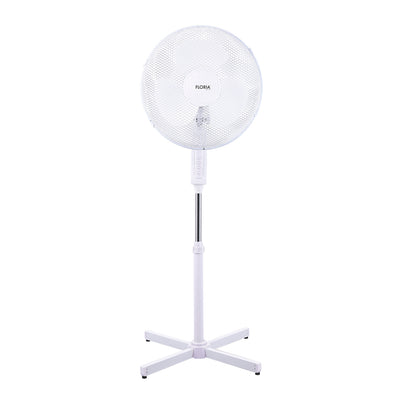 Ventilator cu picior 40W, silentios, inaltime reglabila 98-130 cm, oscilatie 90°, alb