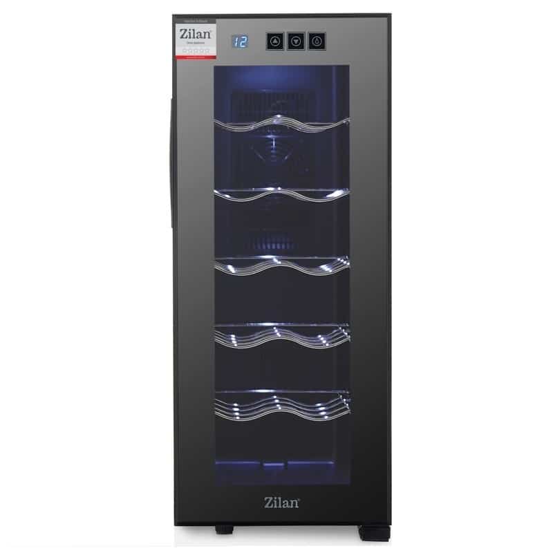 Racitor de vin 12 sticle, 33L, control touch, negru