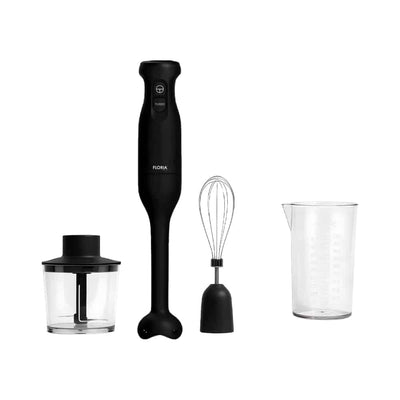 Set blender de mana 4 in 1 cu putere 300W, 2 viteze, tocator si cana 500 ml