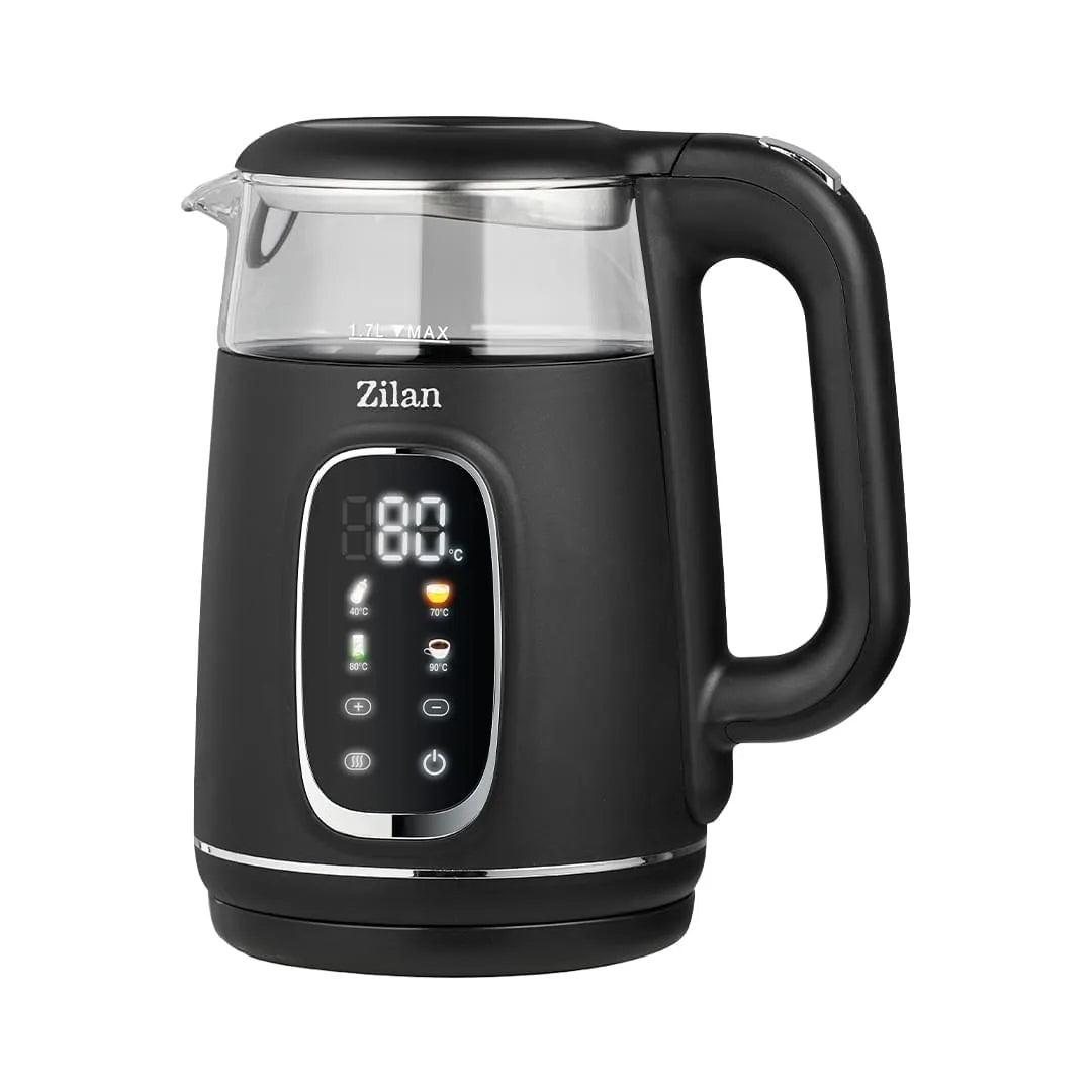 Fierbator electric digital 1,7L cu temperatura reglabila si pereti dubli din sticla