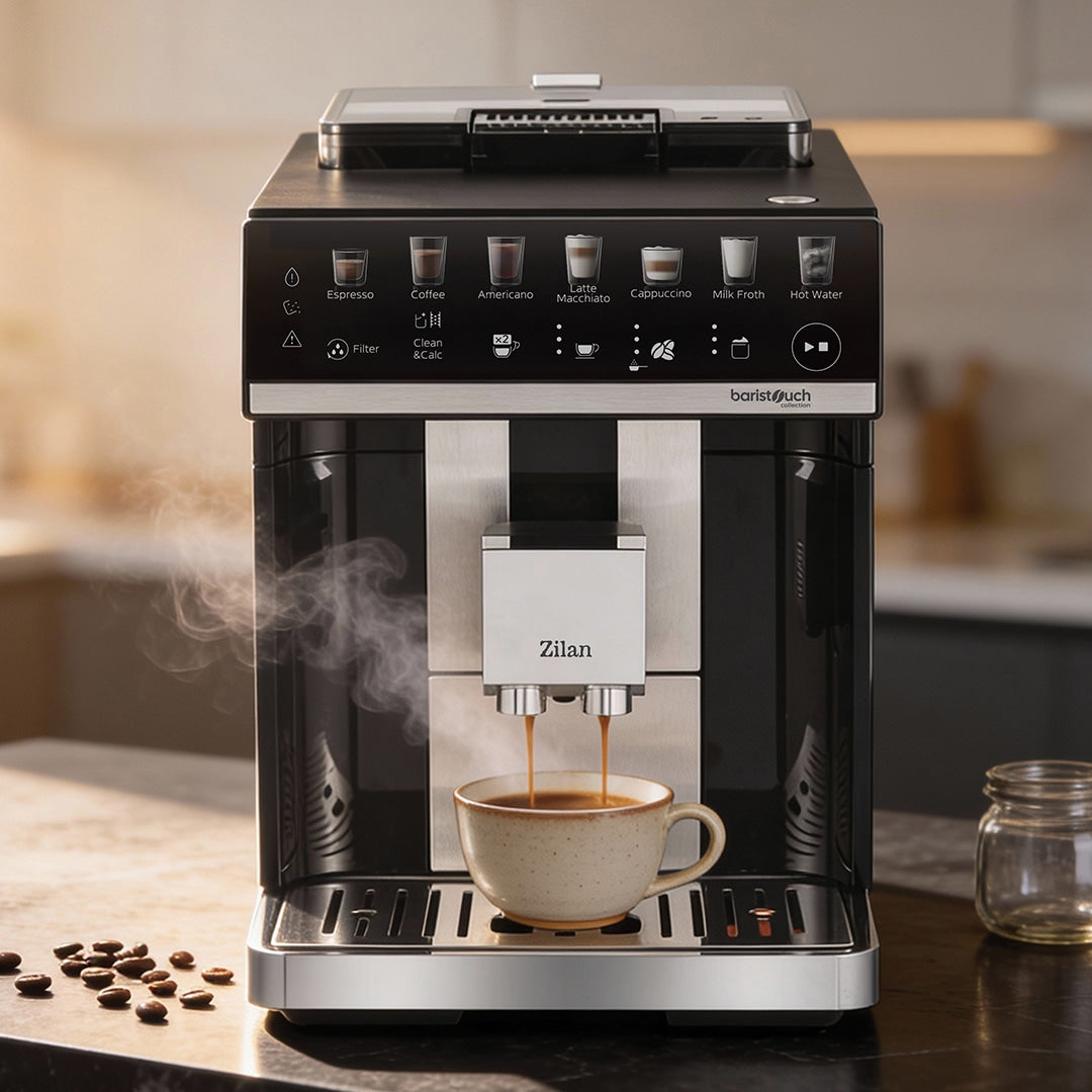 Espressor automat cu rasnita integrata, rezervor 1.8L, 7 bauturi presetate, 1450-1725W