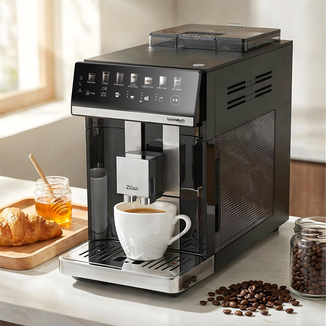 Espressor automat cu rasnita integrata, rezervor 1.8L, 7 bauturi presetate, 1450-1725W