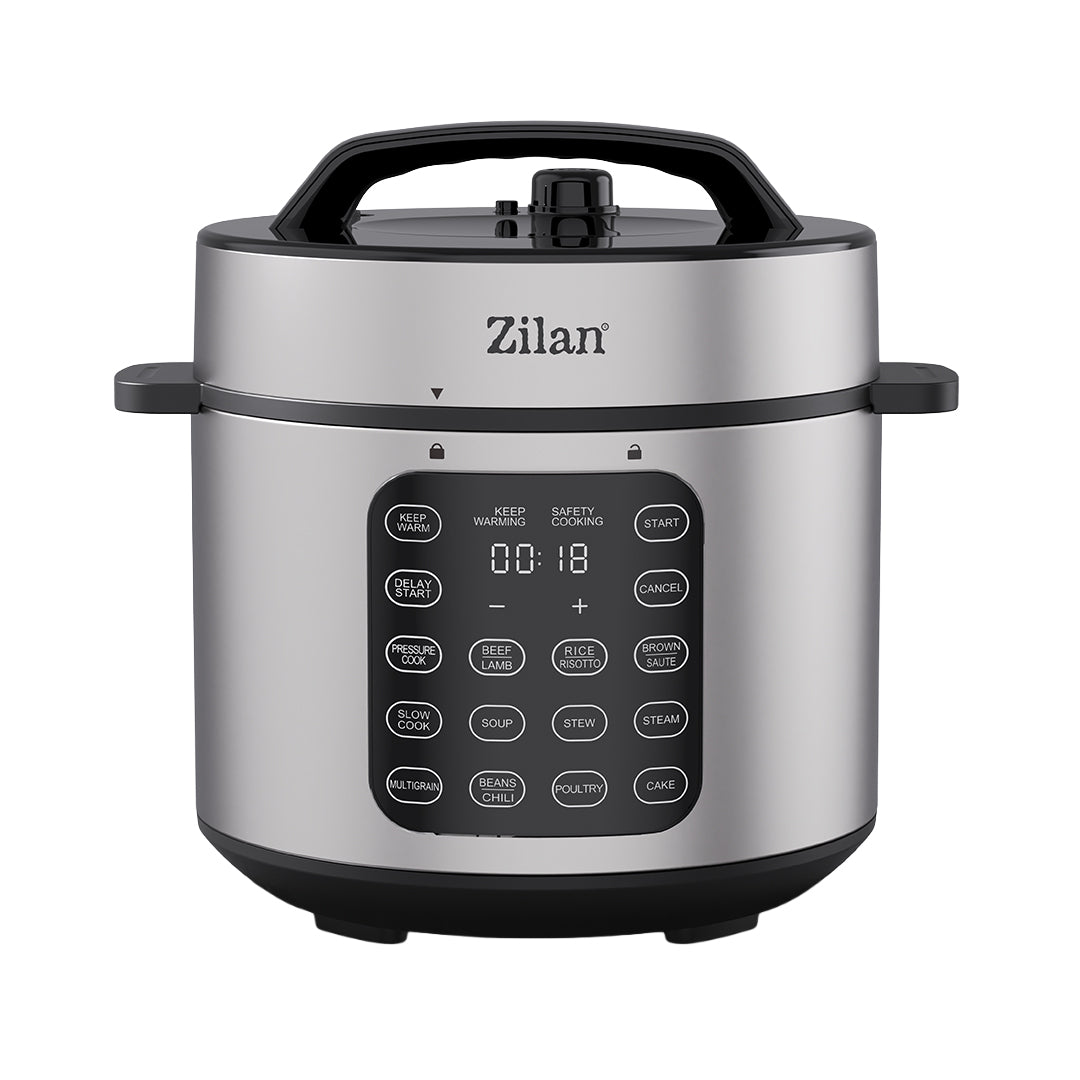 Multicooker digital 6L, 1000W, 12 programe presetate, panou tactil, presiune reglabila