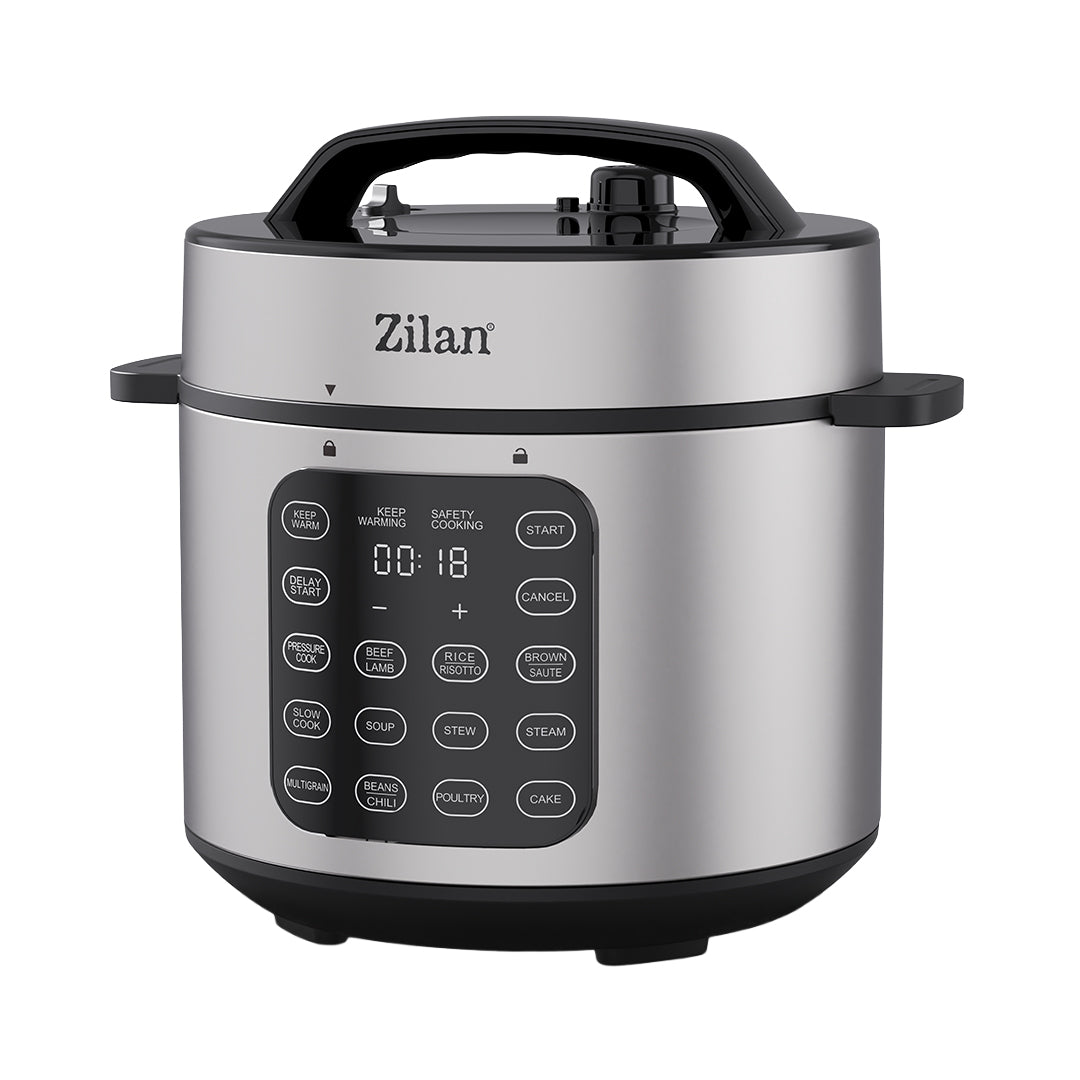 Multicooker digital 6L, 1000W, 12 programe presetate, panou tactil, presiune reglabila