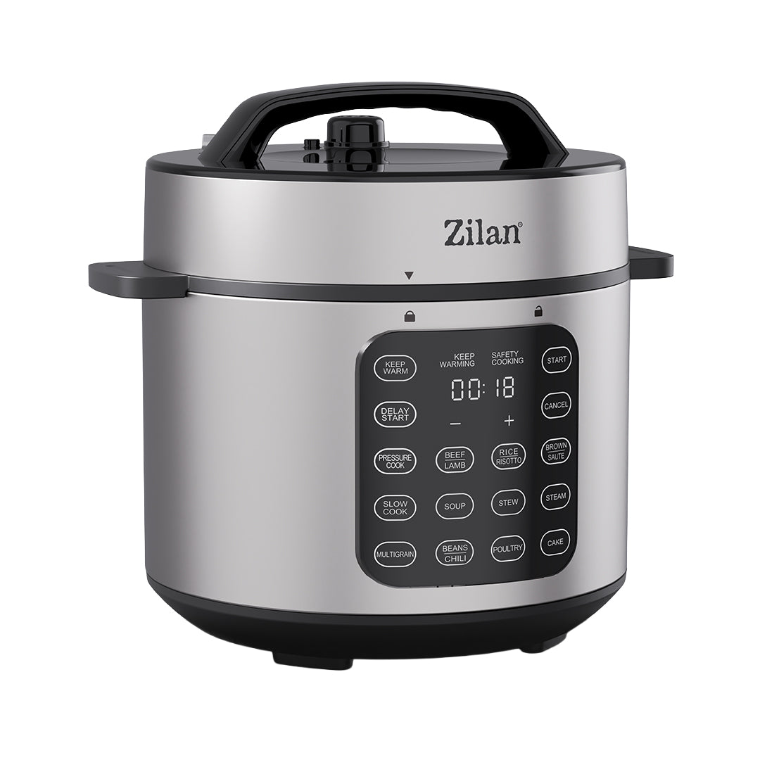 Multicooker digital 6L, 1000W, 12 programe presetate, panou tactil, presiune reglabila