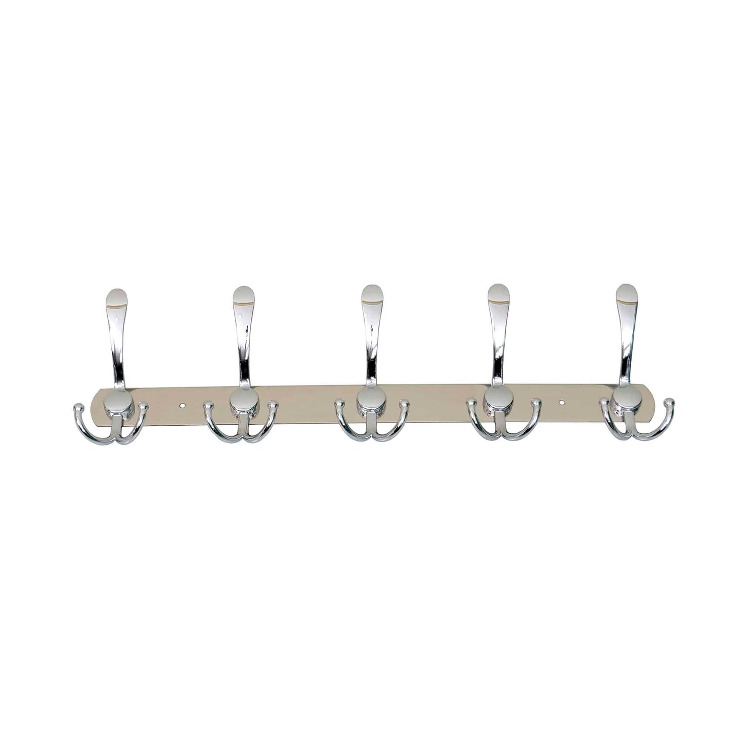 Cuier metalic inox cu 5 agatatori, lungime 44.5 cm, design modern