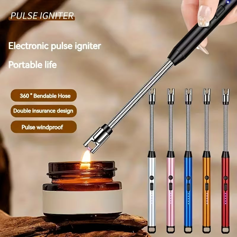 Aprinzator electric cu incarcare USB, fara flacara, ergonomic si sigur
