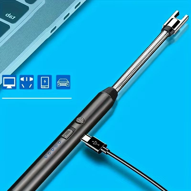 Aprinzator electric cu incarcare USB, fara flacara, ergonomic si sigur