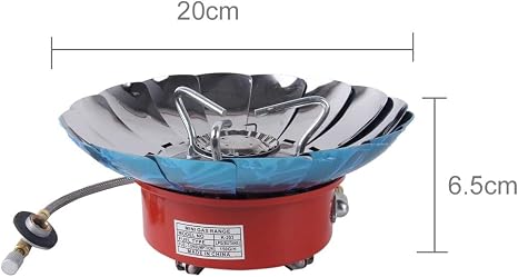 Aragaz mini camping cu protectie anti-vant pentru doza 330g, compact si usor
