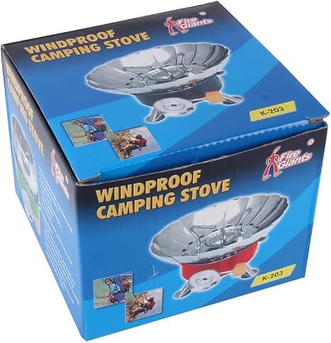 Aragaz mini camping cu protectie anti-vant pentru doza 330g, compact si usor