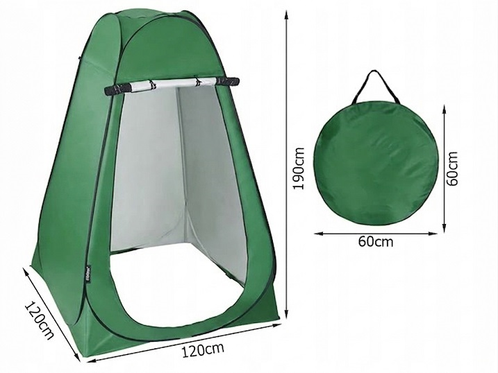 Cort pliabil pentru dus sau toaleta, impermeabil, 120x120x190cm verde