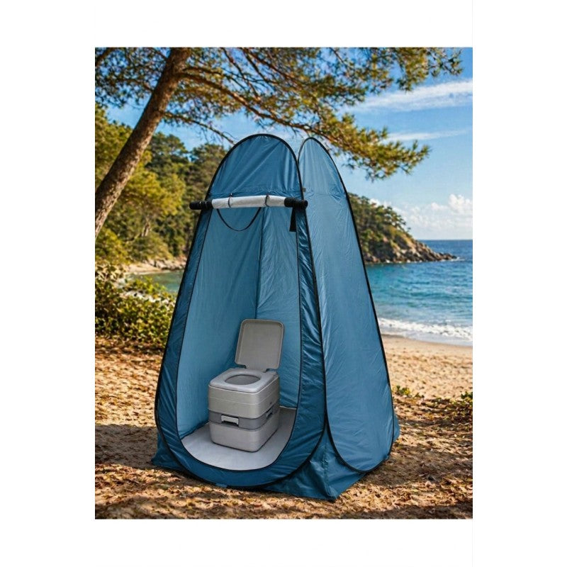 Cort pliabil impermeabil pentru dus sau toaleta 120x120x190cm albastru