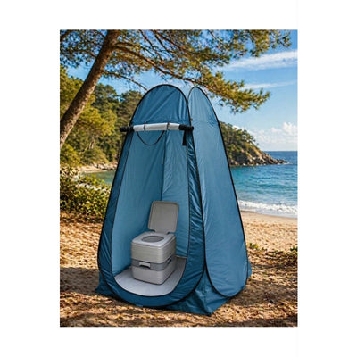 Cort pliabil impermeabil pentru dus sau toaleta 120x120x190cm albastru