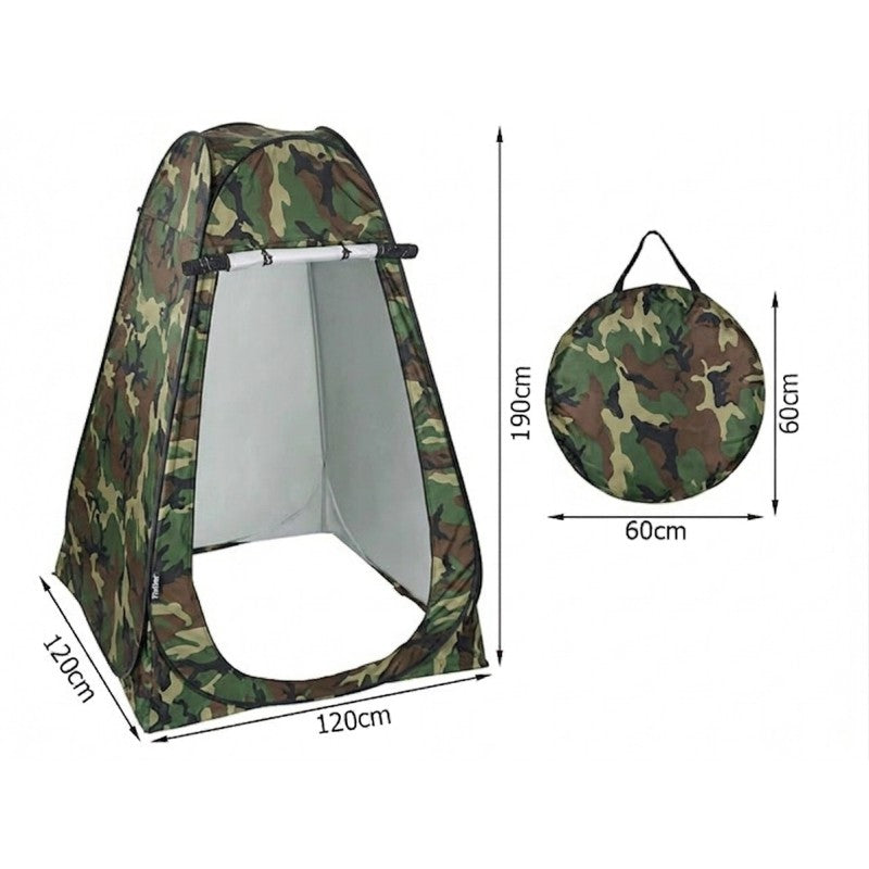 Cort pliabil impermeabil 120x120x190cm camuflaj pentru dus, toaleta sau vestiar