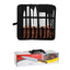 Set cutite profesionale 9 piese cu husa de protectie, otel inoxidabil, manere ergonomice