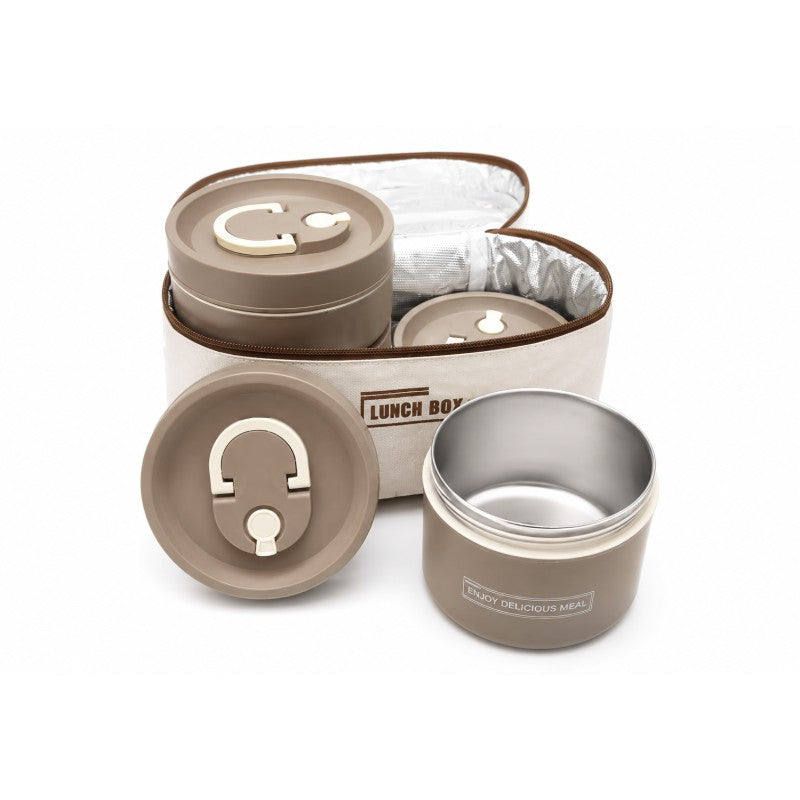 Set 4 caserole termice cu geanta transport, capacitate totala 2080 ml