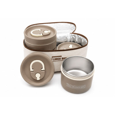 Set 4 caserole termice cu geanta transport, capacitate totala 2080 ml