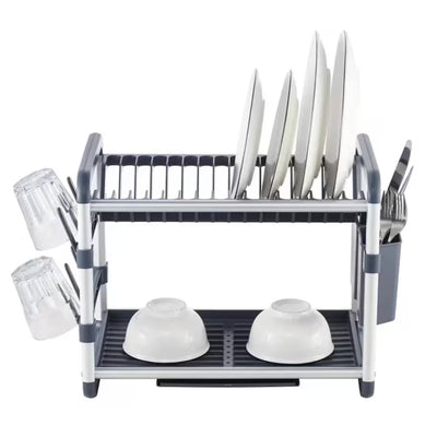 Suport vase pe 2 niveluri, aluminiu, 60.9x26.7x34.2 cm, organizator de bucatarie