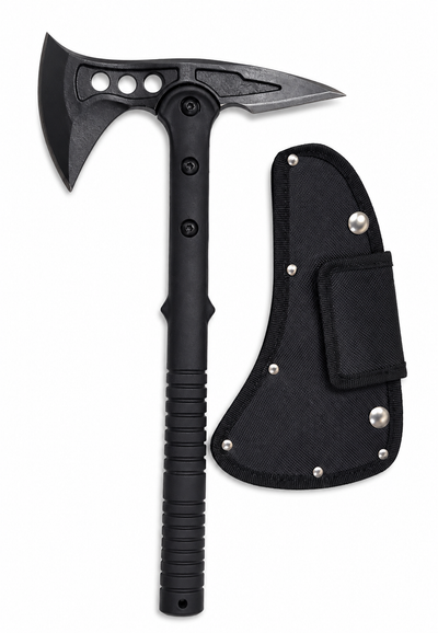 Topor ascutit cu tais dublu, lama otel 19cm, maner antiaderent, lungime 38cm