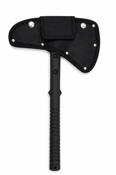 Topor ascutit cu tais dublu, lama otel 19cm, maner antiaderent, lungime 38cm