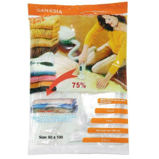 Sac pentru vidat haine 80x100cm, transparent, economisitor de spatiu