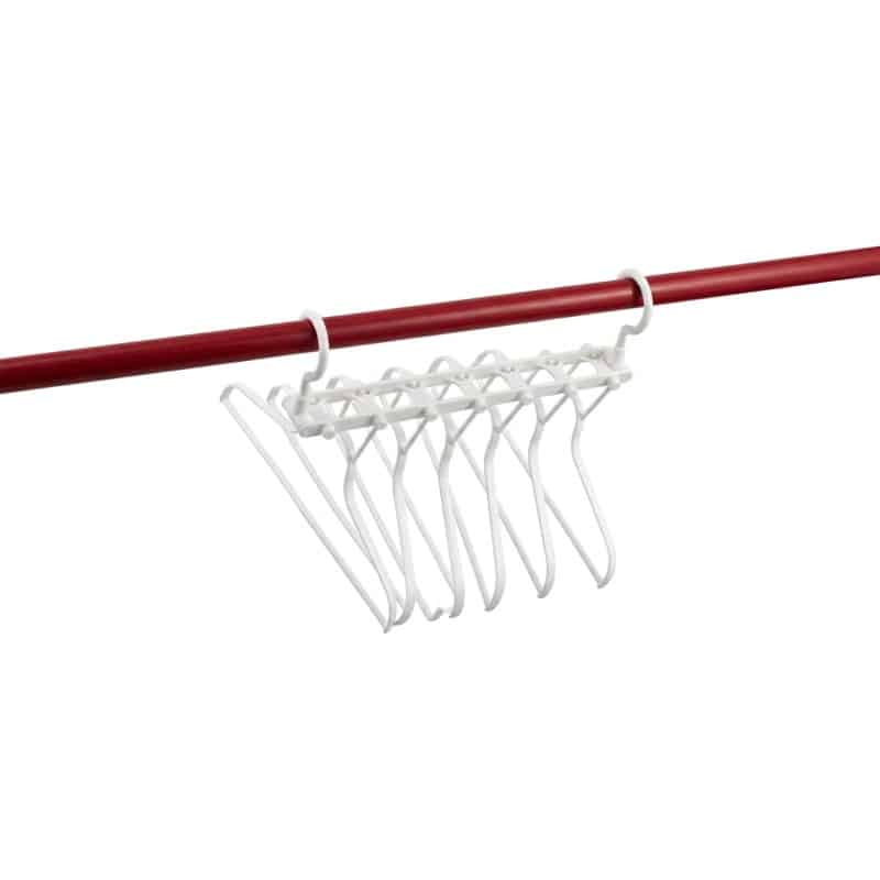 Umeras multifunctional 6 in 1 pliabil, alb, pentru organizare haine