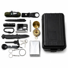 Kit supravietuire multifunctional 15 in 1 cu cutie rigida compacta pentru outdoor