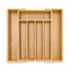 Organizator tacamuri extensibil din bambus 25.5x35.5 cm, compartimente multiple