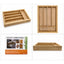 Organizator tacamuri extensibil din bambus 25.5x35.5 cm, compartimente multiple