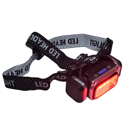 Lanterna de cap cu senzor, lumina alba si rosie, incarcare USB Type-C, acumulator 18650
