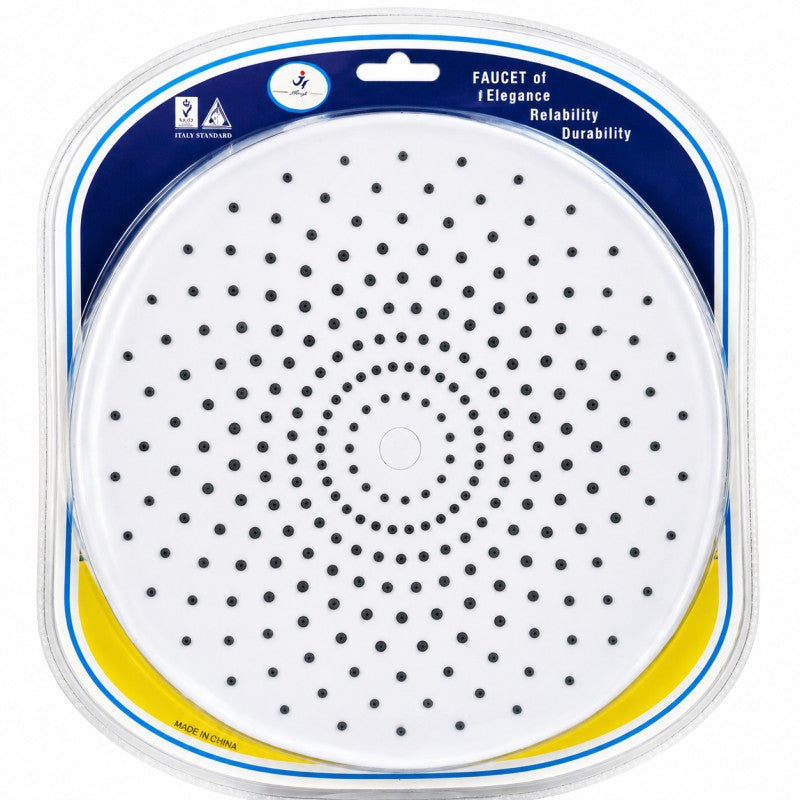 Palarie pentru dus, diametru 24cm, alb cu crom, design patratoar modern