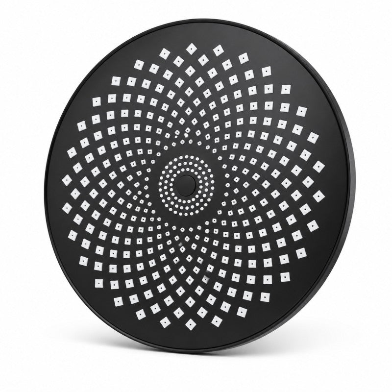 Palaria de dus rotunda 22.5cm neagra cu duze albe, jet ploaie