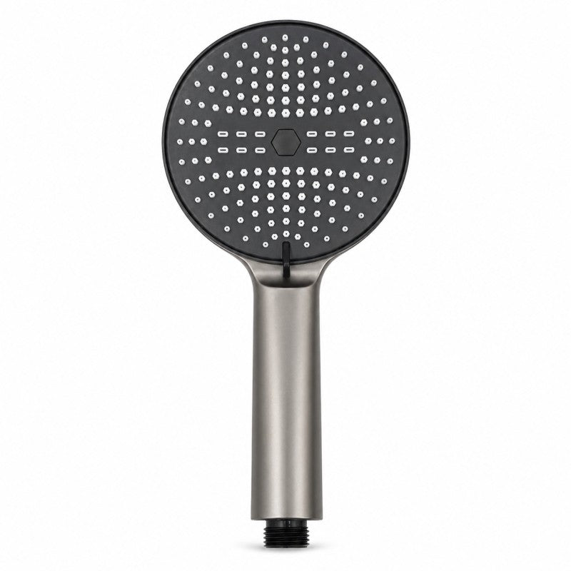 Set para dus cu furtun metalic si suport, lungime 150 cm, finisaj gri grafit