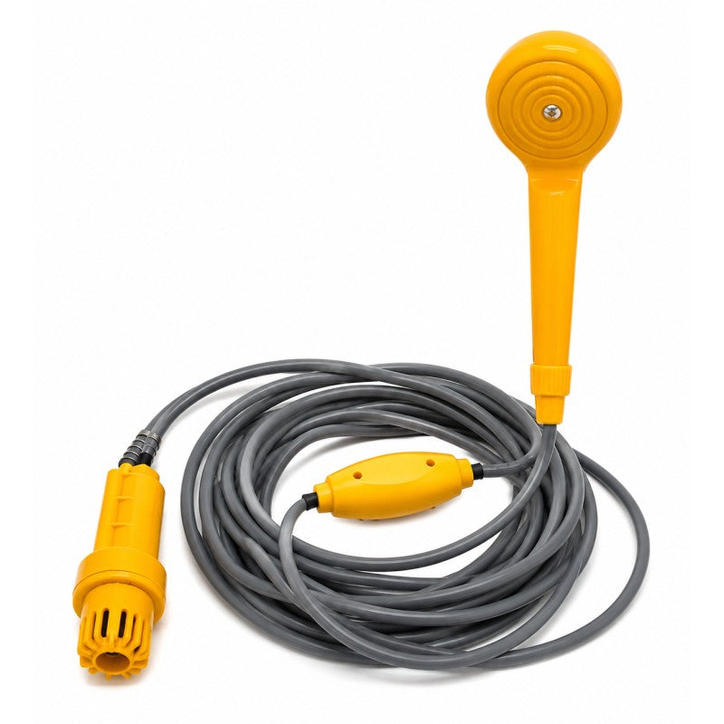Dus portabil pentru camping, alimentare 12V la priza auto, cu pompa si para reglabila