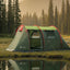 Cort camping 3 persoane, impermeabil, 2 camere, verde