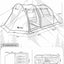Cort camping 3 persoane, impermeabil, 2 camere, verde