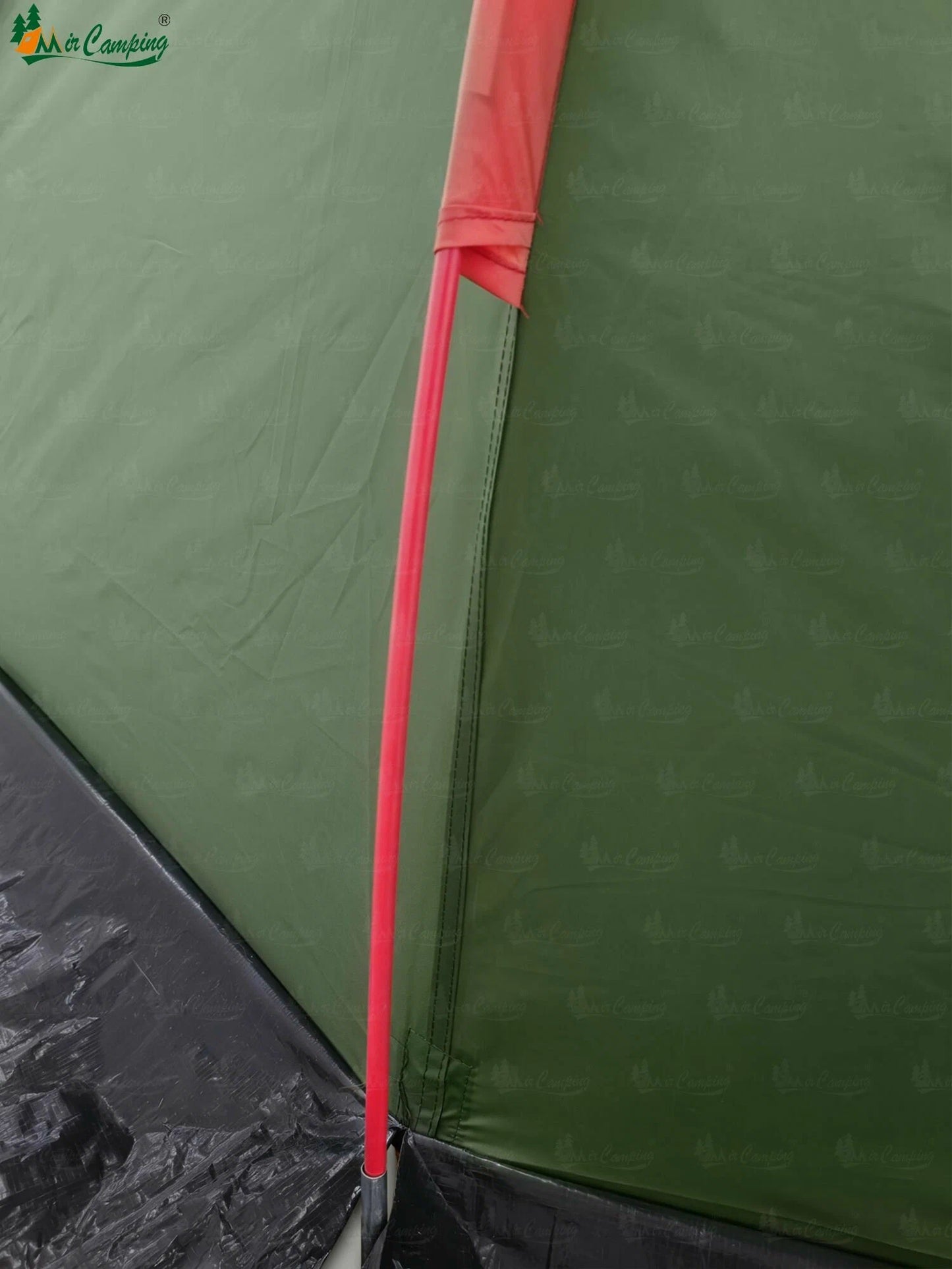 Cort camping 3 persoane, impermeabil, 2 camere, verde