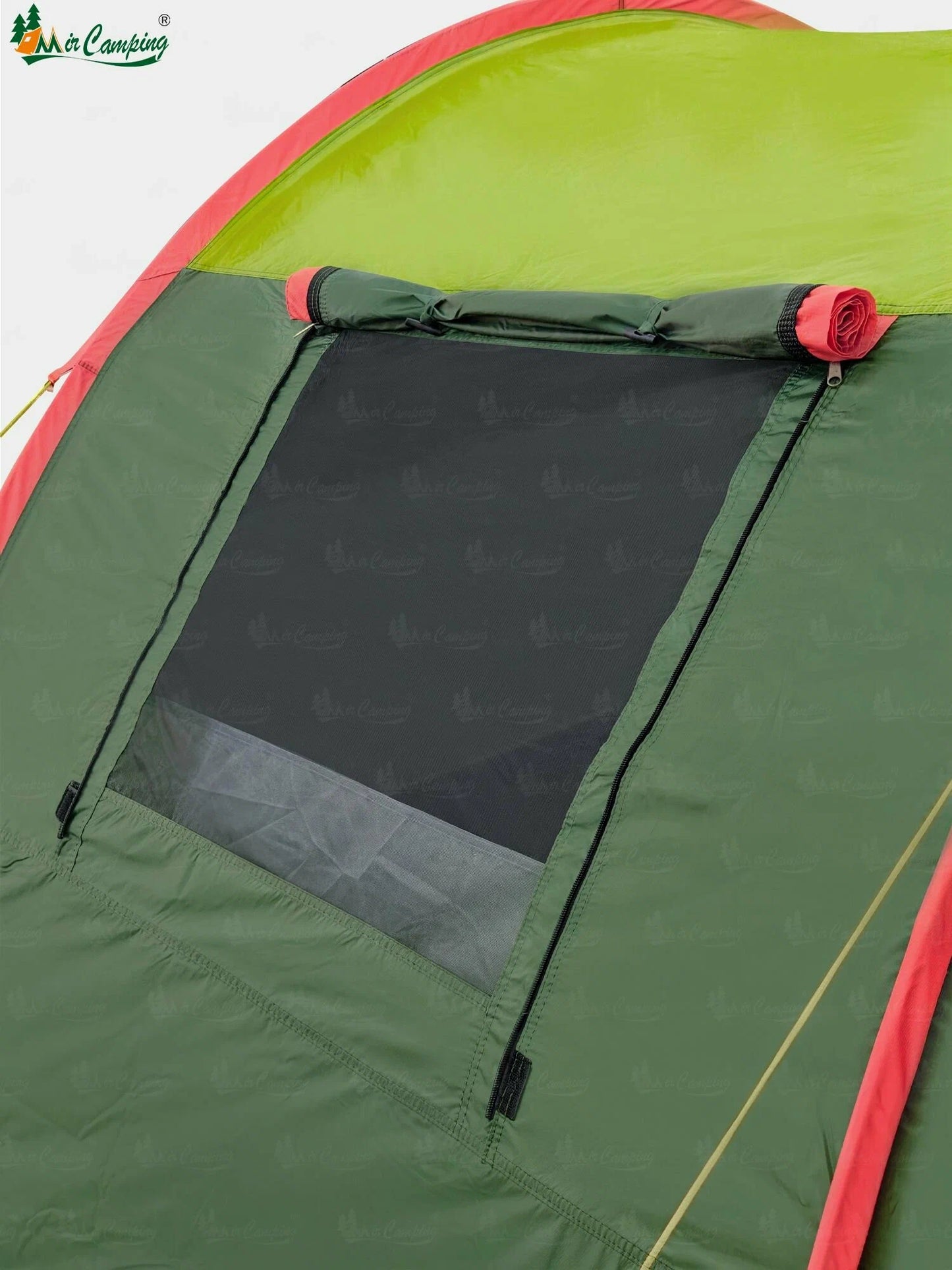 Cort camping 3 persoane, impermeabil, 2 camere, verde