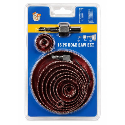 Set carote pentru lemn 13 piese, diametre 19-102 mm, freze cupa cu accesorii